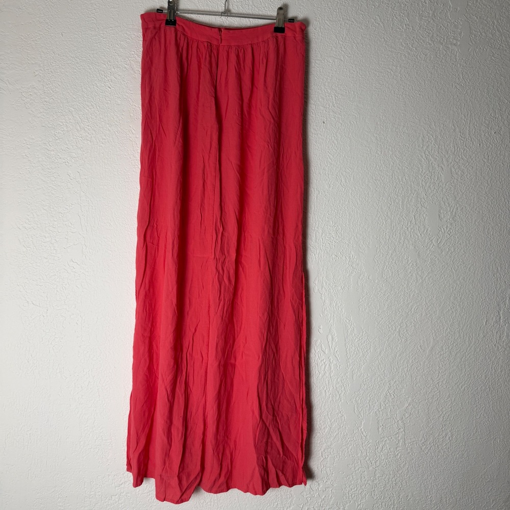 Boden Women 6 Coral Pink Viscose Maxi Skirt Long Flowy Pockets Boho Beach Vaca
